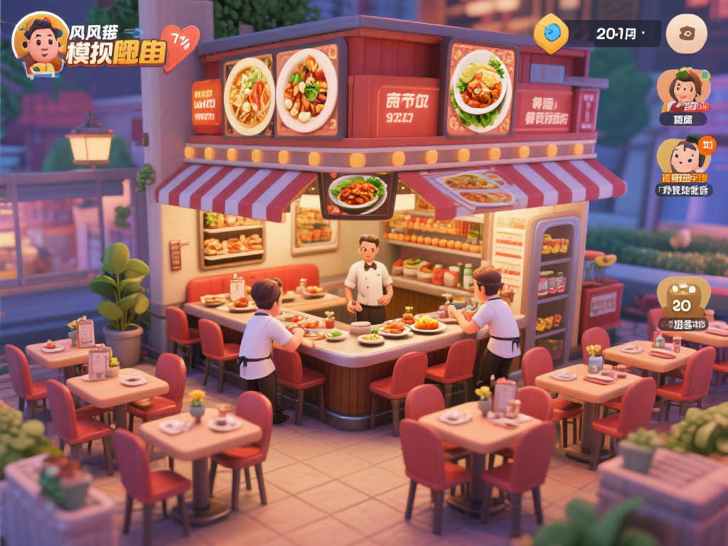 以一款广受欢迎的模拟器游戏为例，这款游戏以经营餐厅
